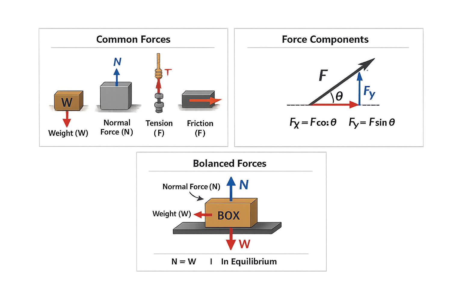 Weight, Normal Force, Tension, and Friction